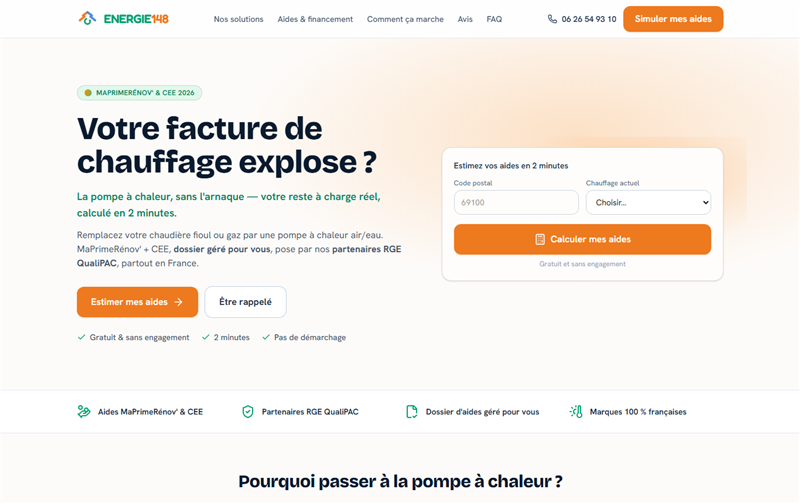 Aperçu du site Energie 148